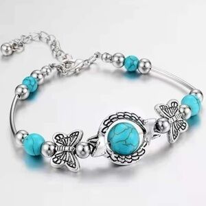 🦋 butterfly aqua marine bracelet 🦋​​​​​​​​​​​​​​​​​​​​​​